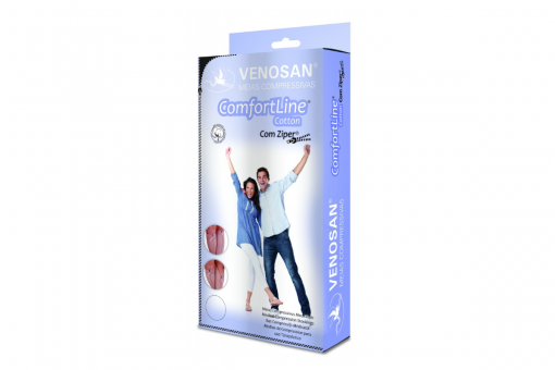 MEIA 3/4 COMFORTLINE COTTON ZIPER 20-30 PE ABERTO