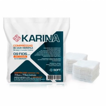 COMPRESSA GAZE C/ 500 UN 9 FIOS KARINA - Código 593-1-1