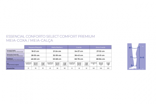 MEIA PANTURRILHA SELECT CONFORT PREMIUM UNISSEX 20 30 SIGVARIS 862